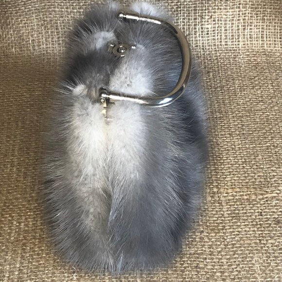 Genuine Grey Mink Fur Hand Bag - Purse - Picture 5 of 8